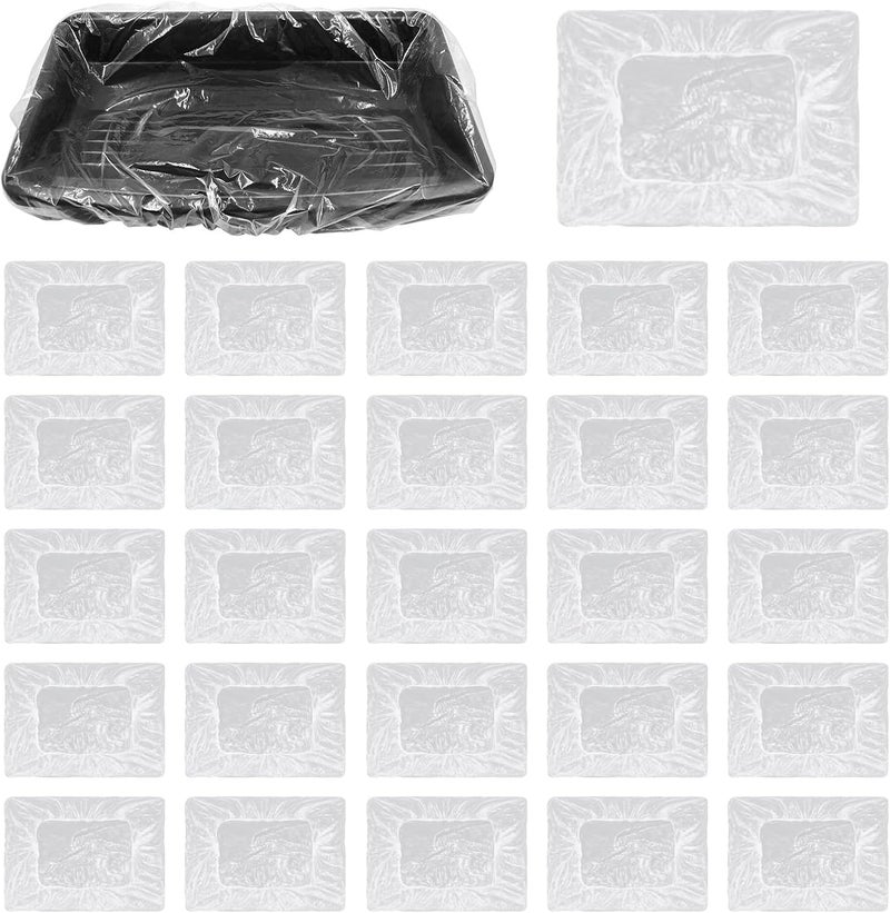 Gfdoso 50 Pcs Paint Tray Liners Disposable - 18 Inch Paint Roller Tray Liner Plastic Paint Tray Liners for House Painting Walls, Excluding Paint Trays - Image 1
